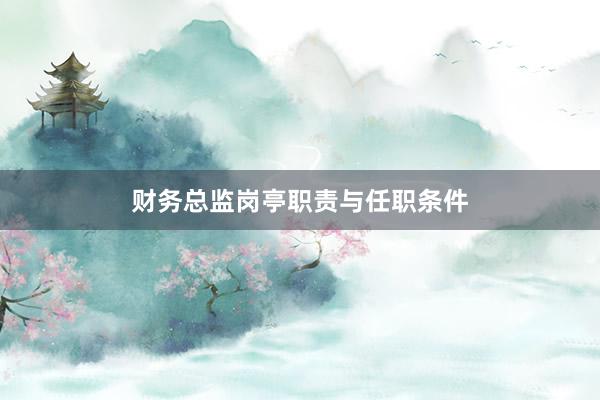 财务总监岗亭职责与任职条件